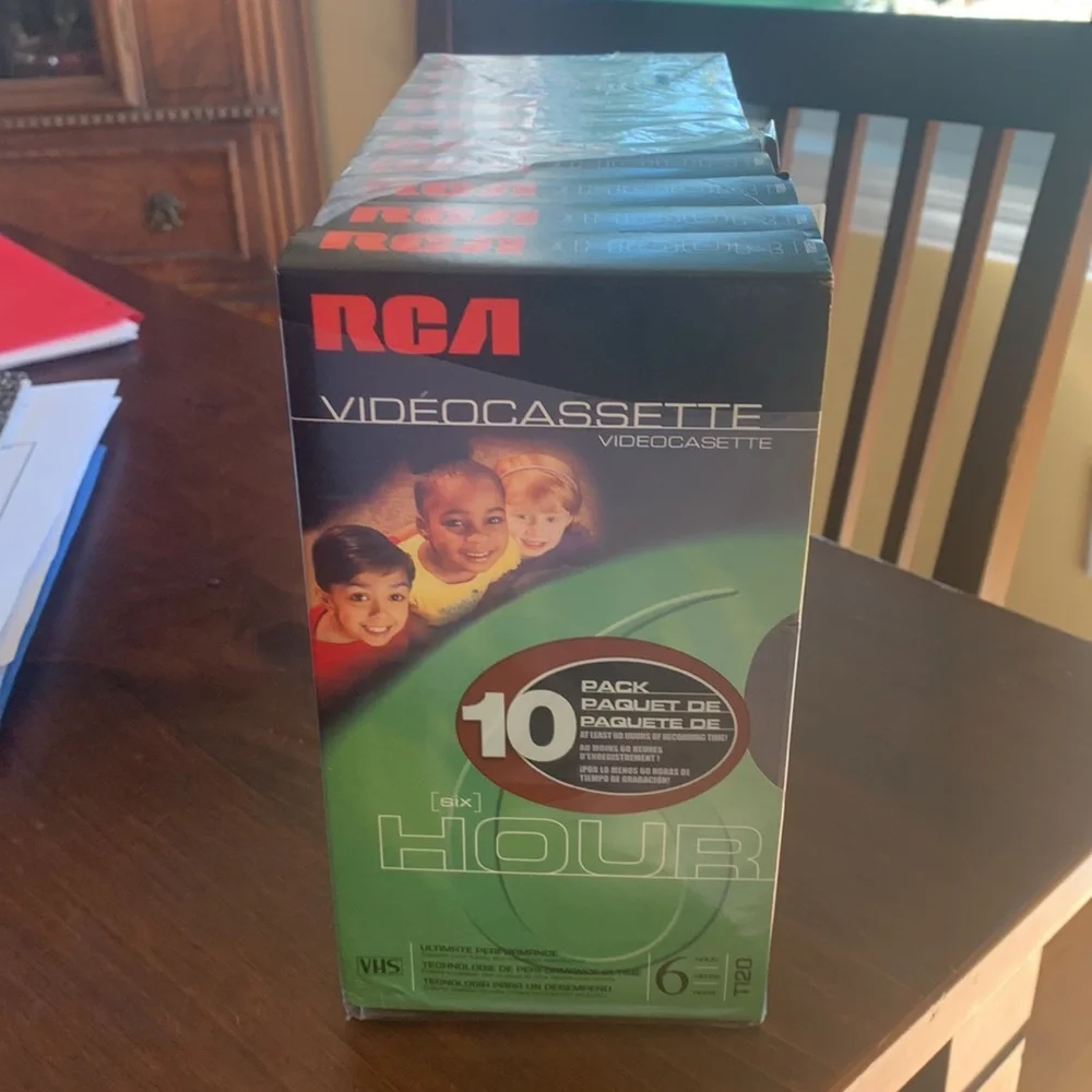 New RCA Videocassette 10 Pack Six Hour VHS Tapes